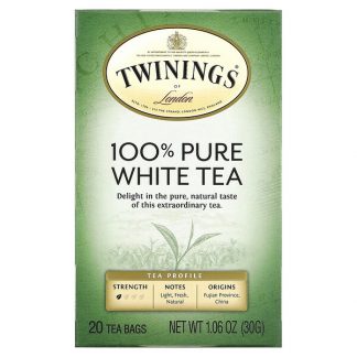 Twinings, 100% Pure White Tea, 20 Tea Bags, 1.06 oz (30 g)