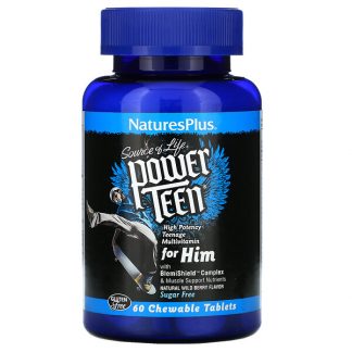 Nature's Plus, Source of Life, Power Teen for Him, Natural Wild Berry, 60 Chewable Tablets