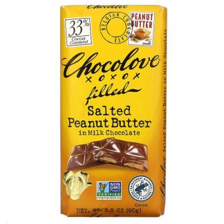 Chocolove, Salted Peanut Butter in Milk Chocolate, 33% Cocoa, 3.2 oz (90 g )