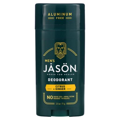 Jason Natural, Men's, Deodorant, Citrus + Ginger, Aluminum Free, 2.5 oz (71 g)