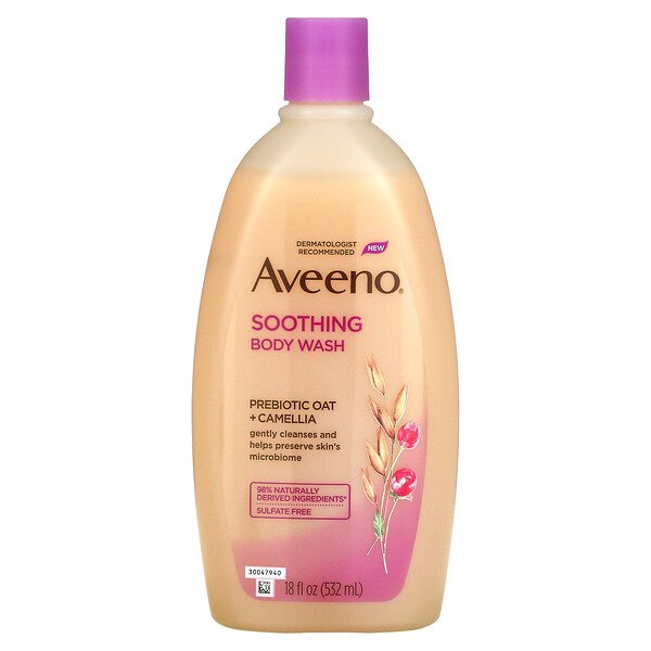 Aveeno, Soothing Body Wash, Prebiotic Oat + Camellia, 18 fl oz (532 ml) 1 Aveeno, Soothing Body Wash, Prebiotic Oat + Camellia, 18 fl oz (532 ml)