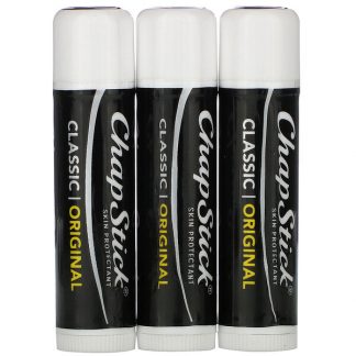 Chapstick, Lip Care Skin Protectant, Classic Collection, 3 Sticks, 0.15 oz (4 g) Each