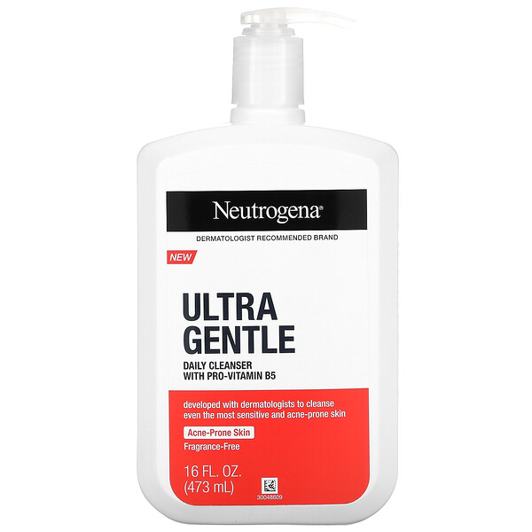 Neutrogena, Ultra Gentle, Daily Cleanser With Pro-Vitamin B5, Fragrance-Free, 16 fl oz (473 ml)