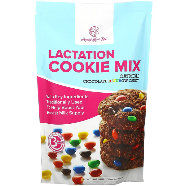 Mommy Knows Best, Lactation Cookie Mix, Oatmeal Chocolate Rainbow Candy, 16 oz ( 454 g) 1 Mommy Knows Best, Lactation Cookie Mix, Oatmeal Chocolate Rainbow Candy, 16 oz ( 454 g)