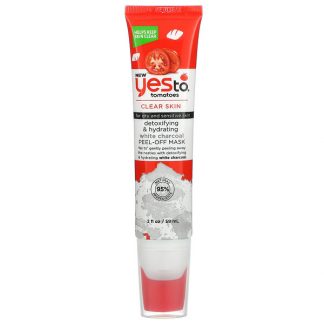 Yes To, Detoxifying & Hydrating White Charcoal Peel-Off Beauty Mask. Tomatoes, 2 fl oz (59 ml)