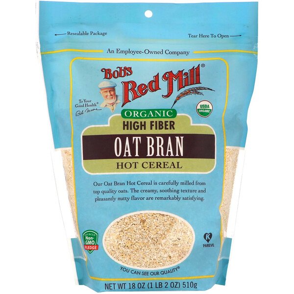 Bob's Red Mill, Organic High Fiber Oat Bran Hot Cereal, 18 oz (510 g) 1 Bob's Red Mill, Organic High Fiber Oat Bran Hot Cereal, 18 oz (510 g)