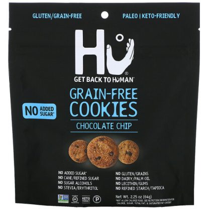 Hu, Grain-Free Cookies, Chocolate Chip, 2.25 oz (64 g)