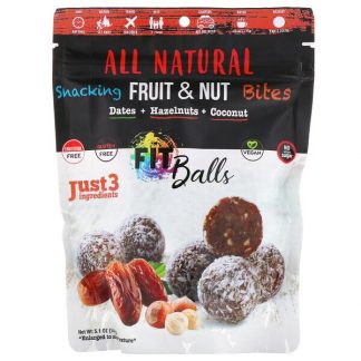 Nature's Wild Organic, All Natural, Snacking Fruit & Nut Bites, Fit Balls, Dates + Hazelnuts + Coconut, 5.1 oz (144 g)