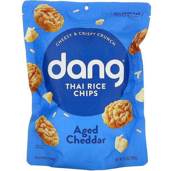 Dang, Thai Rice Chips, Aged Cheddar, 3 Dang, Thai Rice Chips, Aged Cheddar, 3.5 oz (100 g)