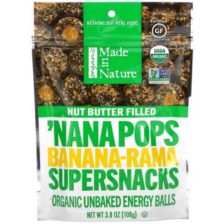 Made in Nature, Organic 'Nana Pops, Banana-Rama Supersnacks, Nut Butter Filled, 3.8 oz (108 g)
