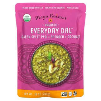 Maya Kaimal, Organic Everyday Dal, Green Split Pea + Spinach + Coconut, 10 oz (284 g)