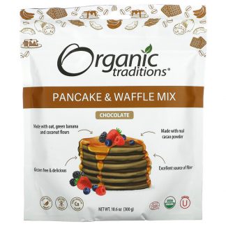 Organic Traditions, Pancake & Waffle Mix, Chocolate, 10.6 oz (300 g)