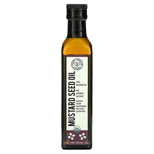 Pure Indian Foods, Organic Cold Pressed Virgin Mustard Seed Oil, 250 ml 1 Pure Indian Foods, Organic Cold Pressed Virgin Mustard Seed Oil, 250 ml