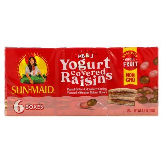 Sun-Maid, Yogurt Covered Raisins, Pb&J, 6 Boxes, 0.75 oz (21 g) Each