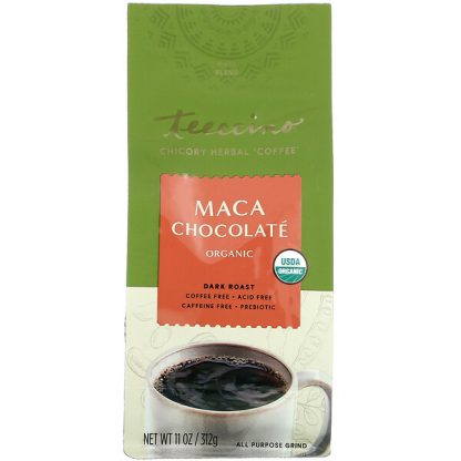 Teeccino, Organic Chicory Herbal 'Coffee', Dark Roast, Maca Chocolate, Caffeine Free, 11 oz (312 g)