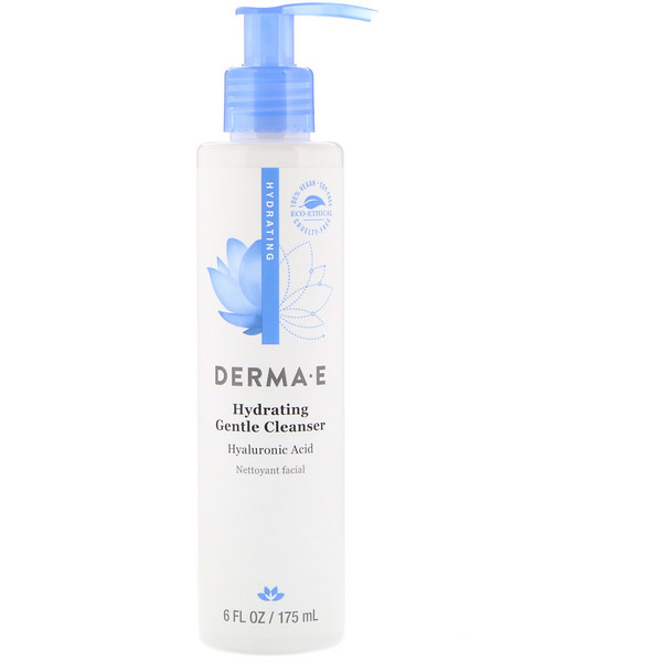 Derma E, Hydrating Gentle Cleanser, Hyaluronic Acid, 6 fl oz (175 ml) 1 Derma E, Hydrating Gentle Cleanser, Hyaluronic Acid, 6 fl oz (175 ml)