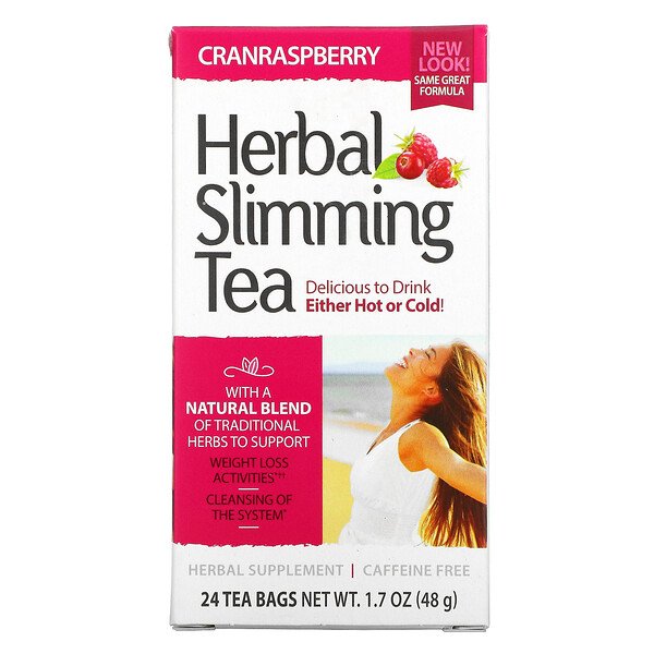 21st Century, Herbal Slimming Tea, Cranraspberry, Caffeine Free, 24 Tea Bags, 1 21st Century, Herbal Slimming Tea, Cranraspberry, Caffeine Free, 24 Tea Bags, 1.7 oz (48 g)