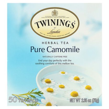 Twinings, Herbal Tea, Pure Camomile, Caffeine Free, 50 Tea Bags, 2.65 oz (75 g)