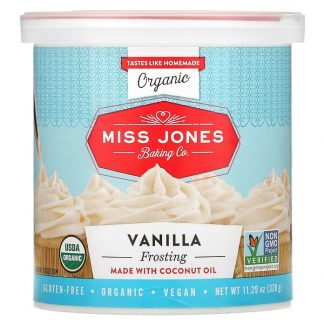Miss Jones Baking Co, Organic Frosting, Vanilla, 11.29 oz (320 g)