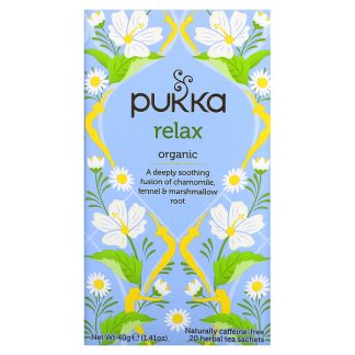 Pukka Herbs, Organic Herbal Tea , Relax, Caffeine Free, 20 Sachets, 0.07 oz (2 g) Each