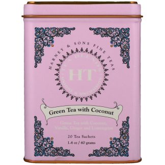 Harney & Sons, HT Tea Blend, Green Tea with Coconut, 20 Tea Sachets, 1.4 oz (40 g)