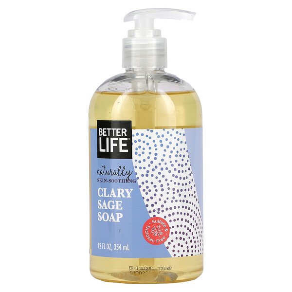 Better Life, Naturally Skin-Soothing Soap, Clary Sage, 12 fl oz (354 ml ...