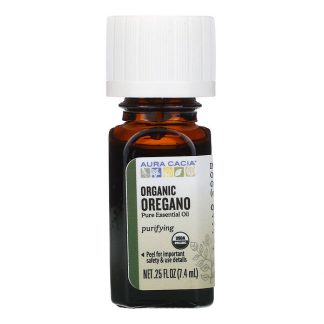 Aura Cacia, Pure Essential Oil, Organic Oregano, 0.25 fl oz (7.4 ml)