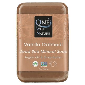 One with Nature, Dead Sea Mineral Soap Bar, Vanilla Oatmeal, 7 oz (200 g)