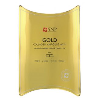 SNP, Gold Collagen Ampoule Beauty Mask, 10 Sheets, 0.84 fl oz (25 ml) Each
