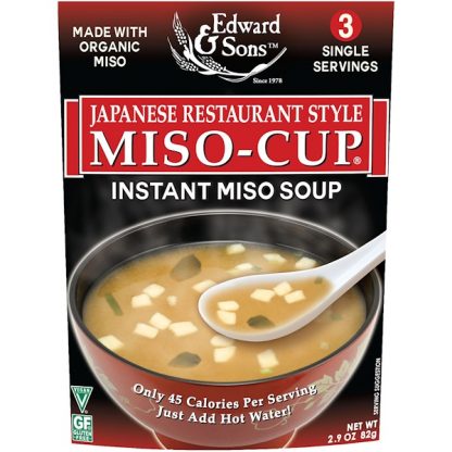 Edward & Sons, Miso-Cup, Japanese Restaurant Style, 3 Individual Servings