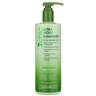 Giovanni, 2chic, Ultra Moist Conditioner, For Dry, Damaged Hair, Avocado + Olive Oil, 24 fl oz (710 ml)