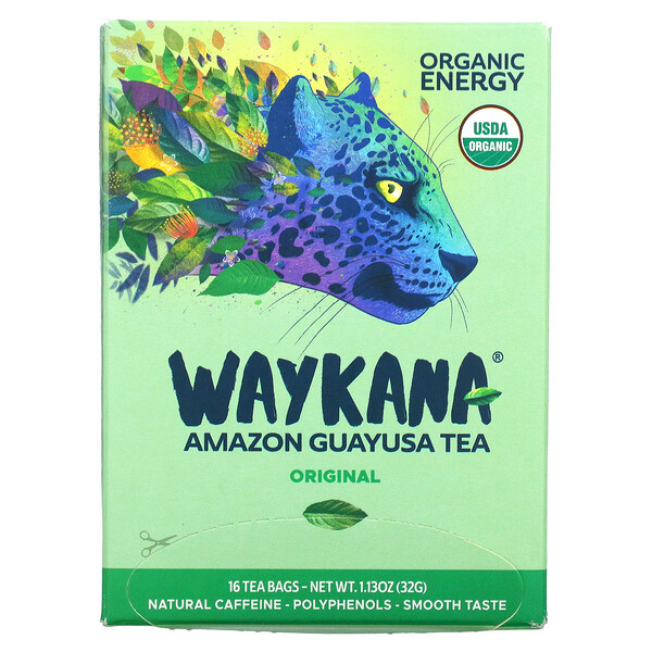Waykana, Amazon Guayusa Tea, Original, 16 Tea Bags, 1 Waykana, Amazon Guayusa Tea, Original, 16 Tea Bags, 1.13 oz (32 g)