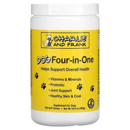 Charlie & Frank, Dog Four-in-One, 120 Soft Chews, 16.9 oz (480 g)