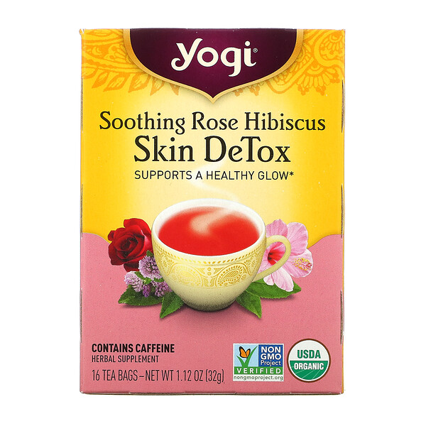 Yogi Tea, Skin DeTox, Soothing Rose Hibiscus, 16 Tea Bags, 1 Yogi Tea, Skin DeTox, Soothing Rose Hibiscus, 16 Tea Bags, 1.12 oz (32 g)