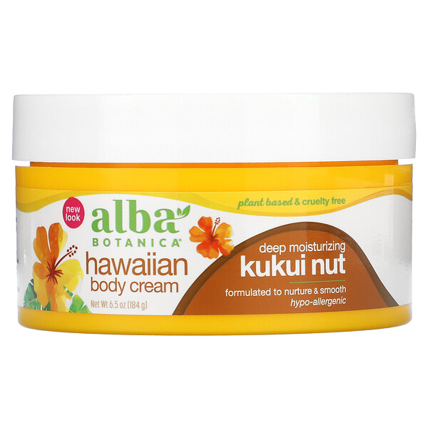 Alba Botanica, Hawaiian Body Cream, Kukui Nut, 6 Alba Botanica, Hawaiian Body Cream, Kukui Nut, 6.5 oz (184 g)