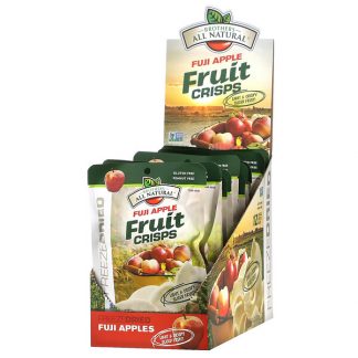 Brothers-All-Natural, Fruit Crisps, Fuji Apples, 12 Single-Serve Bags, 0.35 oz (10 g) Each