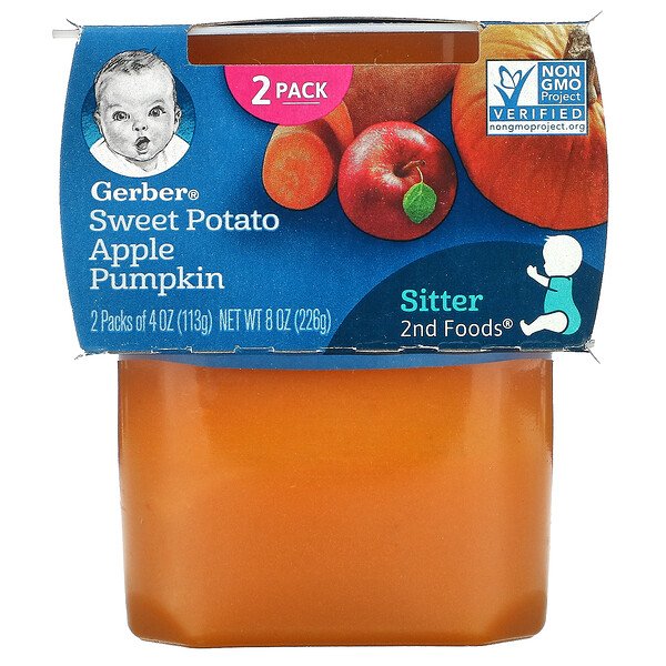 Gerber, Sweet Potato Apple Pumpkin, 2nd Foods, 2 Pack, 4 oz (113 g) Each 1 Gerber, Sweet Potato Apple Pumpkin, 2nd Foods, 2 Pack, 4 oz (113 g) Each