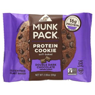 Munk Pack, Protein Cookie, Soft Baked, Double Dark Chocolate, 2.96 oz (84 g)