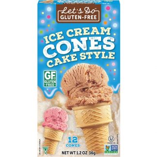 Edward & Sons, Let's Do Organic, Gluten Free Ice Cream Cones, Cake Style, 12 Cones