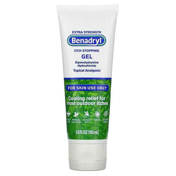 Benadryl, Extra Strength, Itch Stopping Gel, 3 Benadryl, Extra Strength, Itch Stopping Gel, 3.5 fl oz (103 ml)