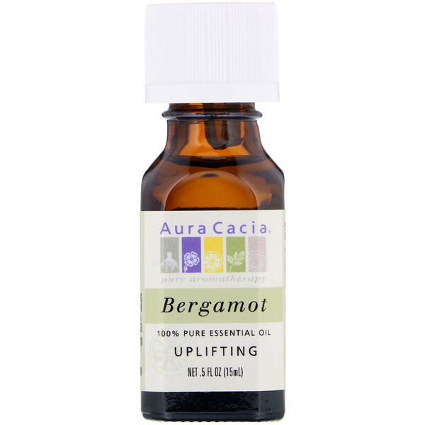 Aura Cacia, 100% Pure Essential Oil, Bergamot, 0 Aura Cacia, 100% Pure Essential Oil, Bergamot, 0.5 fl oz (15 ml)