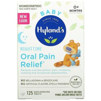 Hyland's, Baby, Nighttime Oral Pain Relief, Ages 0+ Months, 125 Quick-Dissolving Tablets