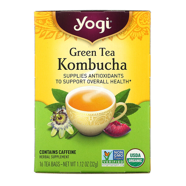 Yogi Tea, Green Tea Kombucha, 16 Tea Bags, 1 Yogi Tea, Green Tea Kombucha, 16 Tea Bags, 1.12 oz (32 g)