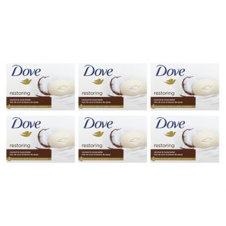Dove, Restoring, Coconut & Cocoa Butter, 6 Bars, 3.75 oz (106 g) Each