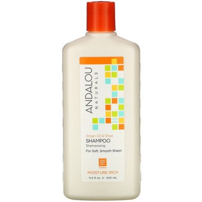 Andalou Naturals, Shampoo, Moisture Rich, For Soft, Smooth Sheen, Argan Oil & Shea, 11.5 fl oz (340 ml)