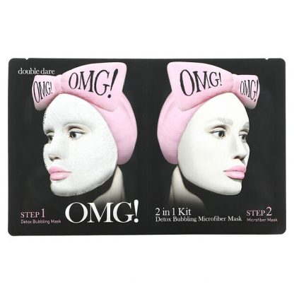Double Dare, Detox Bubbling Microfiber Beauty Mask, 2 in 1 Kit