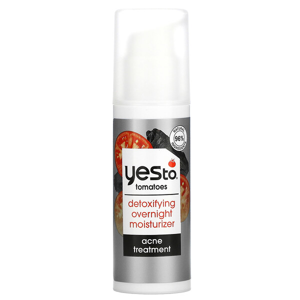 Yes To, Detoxifying Overnight Moisturizer, Acne Treatment, Tomatoes, 1.7 fl oz (50 ml)