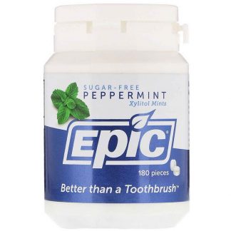 Epic Dental, Xylitol Mints, Peppermint, Sugar-Free, 180 Pieces