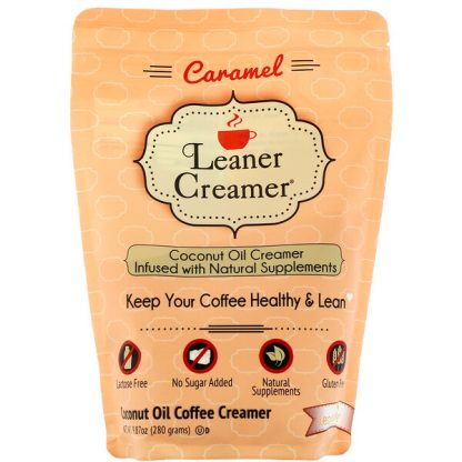 Leaner Creamer, Coconut Oil Coffee Creamer, Caramel, 9.87 oz (280 g)