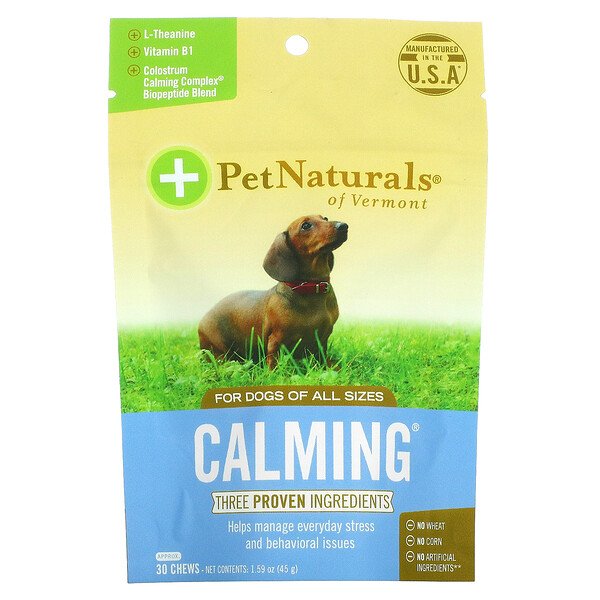 Pet Naturals of Vermont, Calming, For Dogs, 30 Chews, 1 Pet Naturals of Vermont, Calming, For Dogs, 30 Chews, 1.59 oz (45 g)